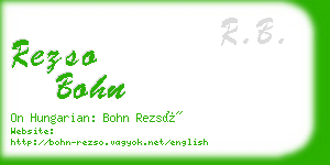rezso bohn business card